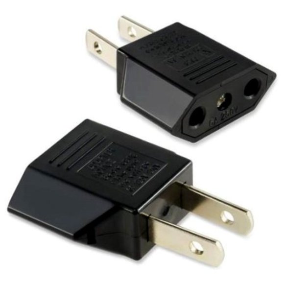 Insten Travel Charger EU to US Plug Adapters Black - Picture 1 of 1